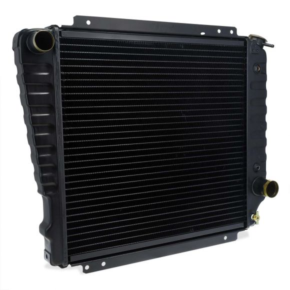 Tri-Pass 3-Core Radiator - 66-77 Bronco - Copper/Brass, Trans Cooler, SBF V8